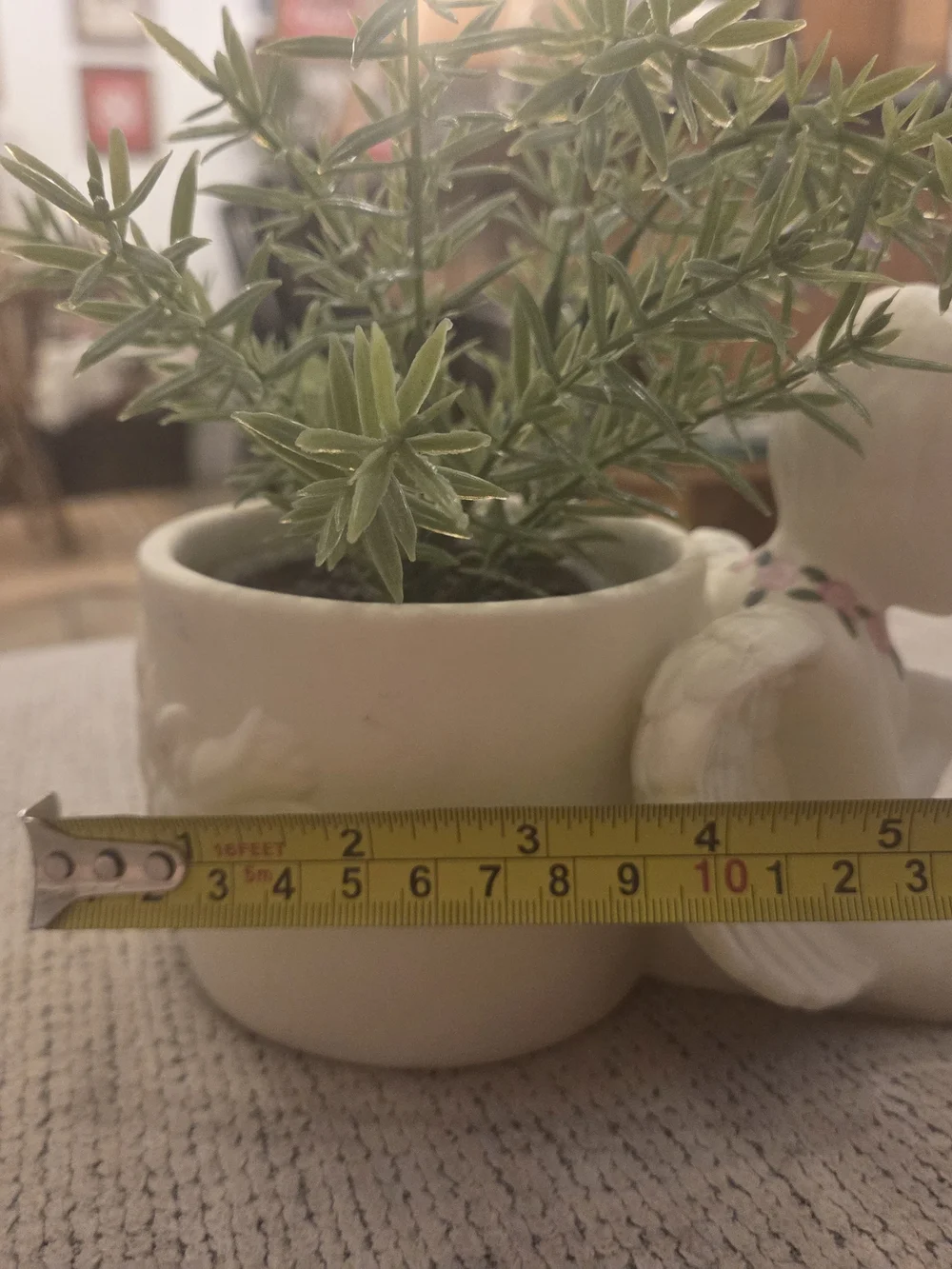 White Praying Angel Figurine Planter with Pink Rose Detail